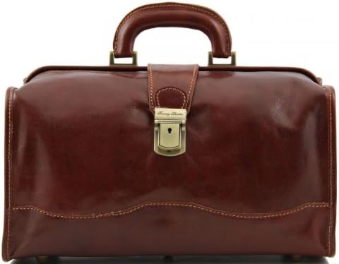 BROWN ITALIAN LEATHER DOCTOR TRAVEL BAG MADE IN ITALY BRIEFCASE (TL10077BROWN)