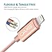 Lightning Cable, Oaxis Tech 1 pcs Rose Gold Nylon Braided Lightning to USB Cable 6.6ft/2M 8-Pin Lightning USB Charge Data Sync Cord for iPhone 6/6s/5/5S/5C/SE/Plus,iPad 4,iPad Air 1/2/Pro,iPad Mini