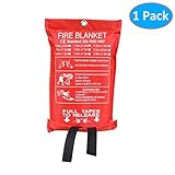 Aaaspark Fire Blanket(60″x60″) Fiberglass Fire Emergency Blanket Suppression Blanket Flame Retardant Blanket Emergency Survival Safety Cover for Kitchen,Camping,Fireplace,Grill,Car,RV,Boat