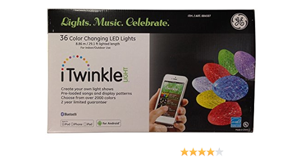 ge g 35 itwinkle smartphone controlled 36 string led christmas lights by general electric amazon ca tools home improvement