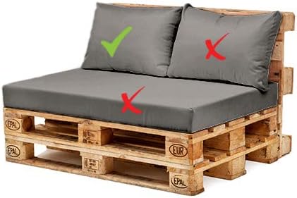 Grey Water Resistant Pallet Furniture 1 Piece Hollowfibre Back