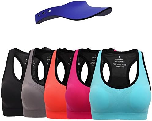Womens Sports Bra Fitness Racerback Workout Yoga Bras Black/Grey/Rose/Blue/Orange L