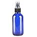 6 Pack,4oz Blue Glass Bottles with Black Fine Mist Sprayer.Refillable & Reusable.Designed for Essential Oils, Perfumes,Cleaning Products,Aromatherapy.6 Chalk Labels as Gift.