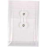JAM PAPER Plastic Envelopes with Button & String Tie Closure - 4 1/4 x 6 1/4 - Clear - 12/Pack