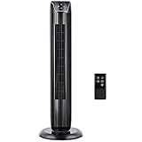 Fan, Tower Fan Oscillating with LED Display, 3  Speeds and Modes, Remote Control, 7h Programmed Timer, 36-Inch, by Pelonis