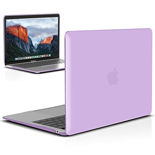 iBenzer MacBook Air 13 Inch Case 2018 Release New Version A1932, Soft Touch Hard Case Shell Cover for Apple MacBook Air 13 Retina with Touch ID, Purple, MMA-T13PU
