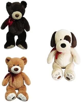 Hugfun 216872ASST 21 in. Plush Bear & Dog44; Pack of 12