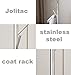 Jolitac Metal Coat Rack Stand Satin Steel Finish Stable Marble Base, High-Grade with Hooks Metal Tree Hat & Coat Hanger Floor Free Standing Wall Bedroom Easy Assembly (Satin Steel)