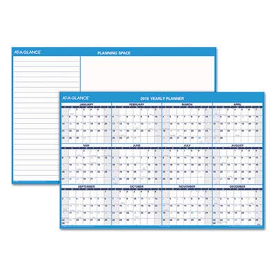 AT-A-GLANCE 2019 Wall Calendar, 32" X 48", Jumbo, Erasable, Reversible, Horizontal (PM30028)