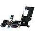 Topinno Dock Connector USB Charging Port Flexcable + Microphone + Headphone Audio Jack Port Ribbon Replacement + Tools for iPhone 5 (Black)