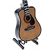 MonkeyJack 1/6 Action Figures 12inch Dolls Musical Accessory Wood Guitar Model with Stand & PU Box Home Office Decor