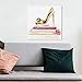 Gold Shoe and Fashion Books by Oliver Gal | Contemporary Premium Canvas Art Print. The Fashion Wall Art Decor Collection. 12x12 inch, Pink