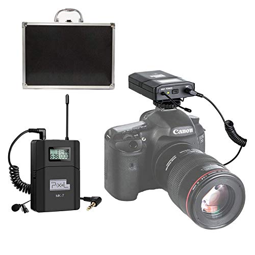Dazzne Pixel 6 Channels UHF Wireless Lavalier Microphone System Applicable for DSLR Cameras, Canon, Nikon, Sony & Camcorders (Need 3.5mm Interface (MK-7)