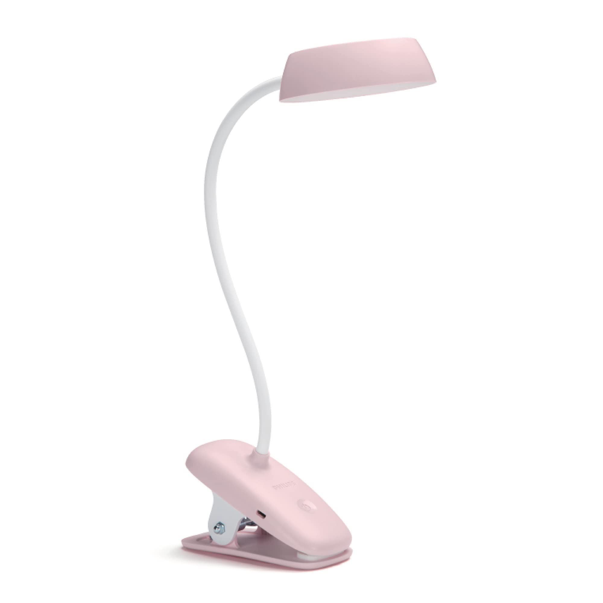 Philips LED Donutclip Adjustable 3W Light with USB [Cool White - Pink] for Home Indoor Lighting, Reading, Study, Bedroom