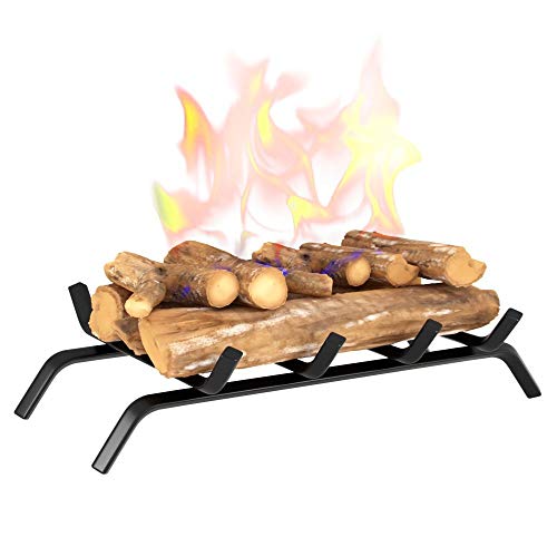 Regal Flame Wrought Iron Fireplace Log Grate 18" Wide Heavy Duty Solid Steel Indoor Chimney Hearth Bar Fire Grates for Outdoor Fire Place Kindling Tools Pit Wood Stove Firewood Burning Rack Holder