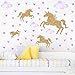 Watercolour Unicorn Wall Stickers Kids Wall Decals Peel and Stick Removable Wall Decor for Kids Nursery Bedroom Living Room(Cloud Unicorn)