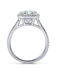 Anillo de compromiso de moissanita de corte radiante de 3 quilates, oro blanco de 14 quilates