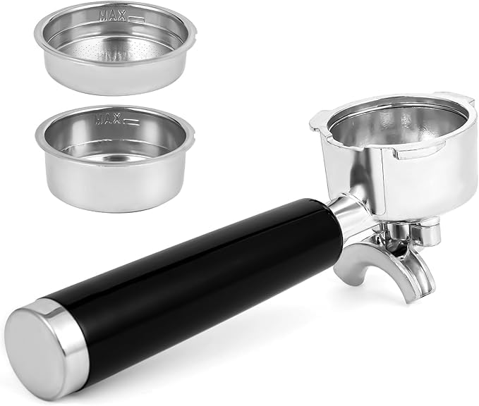 Photo 1 of CASABREWS 51mm Stainless Steel Portafilter Set, 3 Ears Espresso Filter Holder with Double Spouts & 51mm Filter Baskets, Compatible for CASABREWS 3700 Essential and CM5418 Coffee Machine