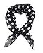 Sidecca Retro Classic Chiffon Square Neck Head Scarf (One Size, Satin Black Polka Dot)
