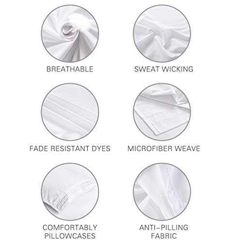 Abakan Bed Sheet Set 4 Piece Super Soft Brushed Microfiber 1800 Series Hotel Luxury Egyptian Sheet Breathable, Wrinkle, Fade Resistant Deep Pocket Bedding Sheet Set (Full, White) - Thumbnail 5