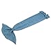 Feiuruhf Soft Mermaid Tail Blanket Handmade Living Room Sleeping Bag For Kids (blue)