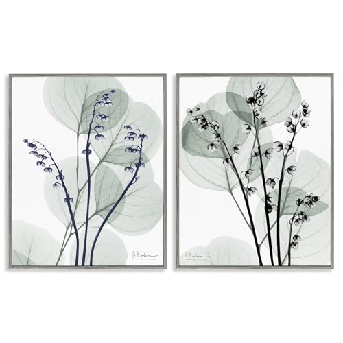 Stupell Industries Future Dusk Opaque Herbs 2 Piece Gray Framed Giclee Art Set,…