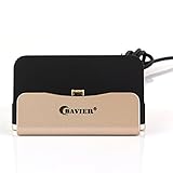 Desk Charger Dock,BAVIER Android Charger Dock,Desk Charger Micro USB,Android Charger Dock,Charge and Sync Stand for Samsung,HTC,LG,Charger Station,Smartphone Desktop Charger Cradle (Golden)