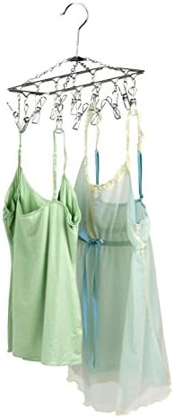 Honey-Can-Do DRY-01102 Clothes Drying Hanger Rack with 12 Clips, Chrome NEW