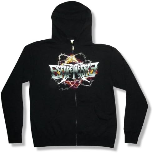 Escape The Fate "Barbwire" Black Zip Hoodie Sweatshirt New Adult (Small)
