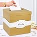OurWarm Gold Gift Card Box with Cards Label, Large Size Money Box Card Boxes for Wedding Reception Graduation Party, Birthday and Baby Shower (10