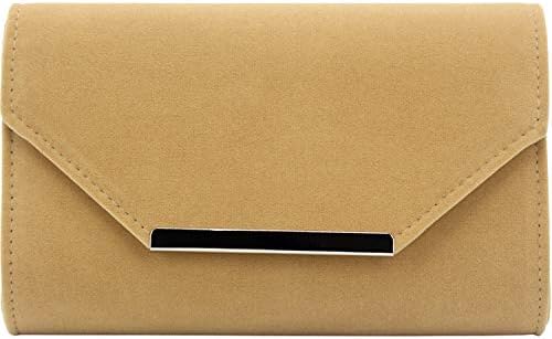 Tavie Womens Clutch Handbag Crossbody Purse Makeup Cosmetic Clutches Bag Suede Envelope Prom Evening Party Bags Handbags