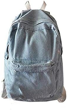 Faith Wings Unisex Travel Denim Backpack (Light Blue)