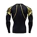 Funycell Men's Compression Long Sleeves Activewear Sports T shirt Golden Armor L