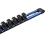 ARES 70122-3/8-Inch Drive Blue 9.84-Inch Aluminum Socket Organizer - Store up to 10 Sockets and Keep Your Tool Box Organized - Sockets Will Not Fall Off this Rail