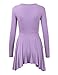 MBJ Womens Long Sleeve Curved Empire Line Draped Tunic Top - Made in USA