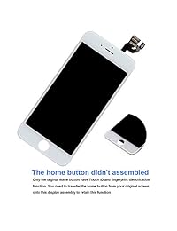 Pantalla de repuesto compatible con iPhone 6 Plus de montaje completo, digitalizador de pantalla táctil LCD con altavoz auditivo, sensores y cámara frontal, compatible con todos los iPhone 6 Plus.