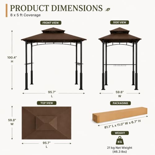 Garvee 8x5 Grill Gazebo Review: Double-Tiered BBQ Shelter with Heavy-Duty Steel Frame image 17