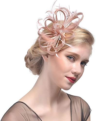 Mode Femmes Coiffure Net Plume Cheveux Rose Rouge Clip De