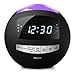 Alarm Clock Radio - Digital Clock with Dual Alarms, AM/FM Radio, Dual USB Charging Ports, 7-Color Night Lights, Bluetooth, Dimmer for Kids, Heavy Sleepers, Bedroom, Home