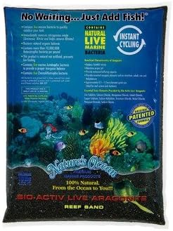 Bio-Activ Live Aragonite Beach Live Aquarium Sand in Black - 40 lbs [Set of 2]