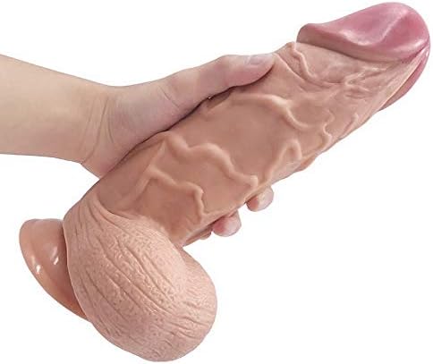 DeemKoo6 Lǎrgê dīdòs wòmên 10.23 inches/26cm Black Thin Silicone Toys with for Women Stick Insert Flexible Medical-Grade Bendable