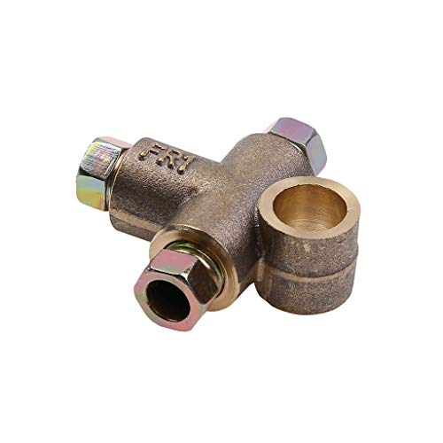 TTbuy Yellow Durable 3 Way T Piece Brake Tee,Inline Tube Brass Brake Tee With 3 Male Nuts Short Union Metric M10 3/16" Pipe 10mm Vehicle Brake Parts replacement,Car Original Accessories (Yellow)