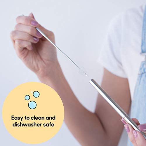 image for FLYBY Portable Reusable Drinking Straws - Collapsible & Foldable - Tel
