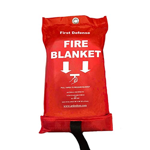 First Defense: Fire Safety Blanket, Emergency Blanket Withstands Temperatures to 1022 Degrees, ASTM F1989-05 Compliant