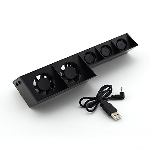 Shentesel Temperature Control External Cooling Cooler Fan for PS4 Playstation 4 Console - Black