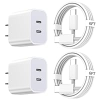 iPhone 15 Charger,Apple Charger Fast Charging,2Pack Dual Port Power Delivery Apple Charging Block,2Pack 6FT USB C to C iPhone 16 Charge Cable,USB C Charge for iPhone 16/15 Pro/iPad Pro/iPad Air/Mini