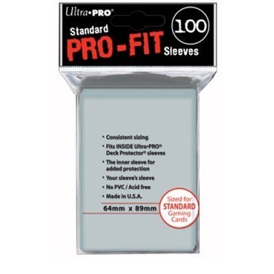 Ultra-Pro Standard Pro-Fit Transparent Clear Sleeves (100/Pack) 89mm x 64mm