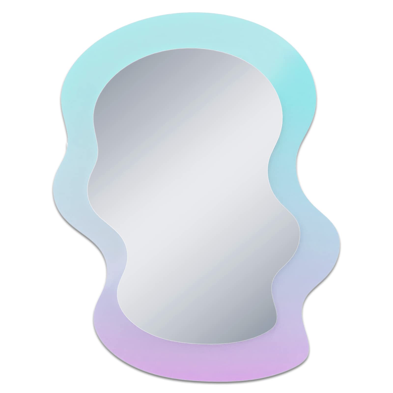 Photo 1 of Svartur Iridescent Magnetic Wavy Mirror, 6.8" X 5.2", Shatterproof Decorative Mirror for School, Refrigerator, Home Decor