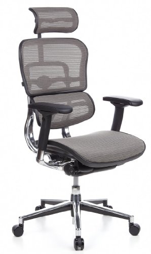 Sedia-Girevole-Ergohuman-Tessuto-Netto-Grigio