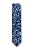 Math Equations Navy Blue Microfiber Skinny Tie